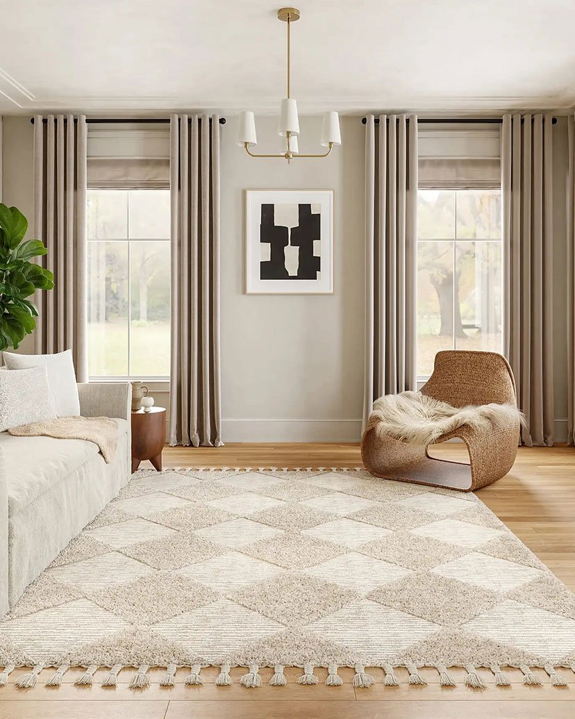 Aylin Diamond Tasseled Rug - 图片 3